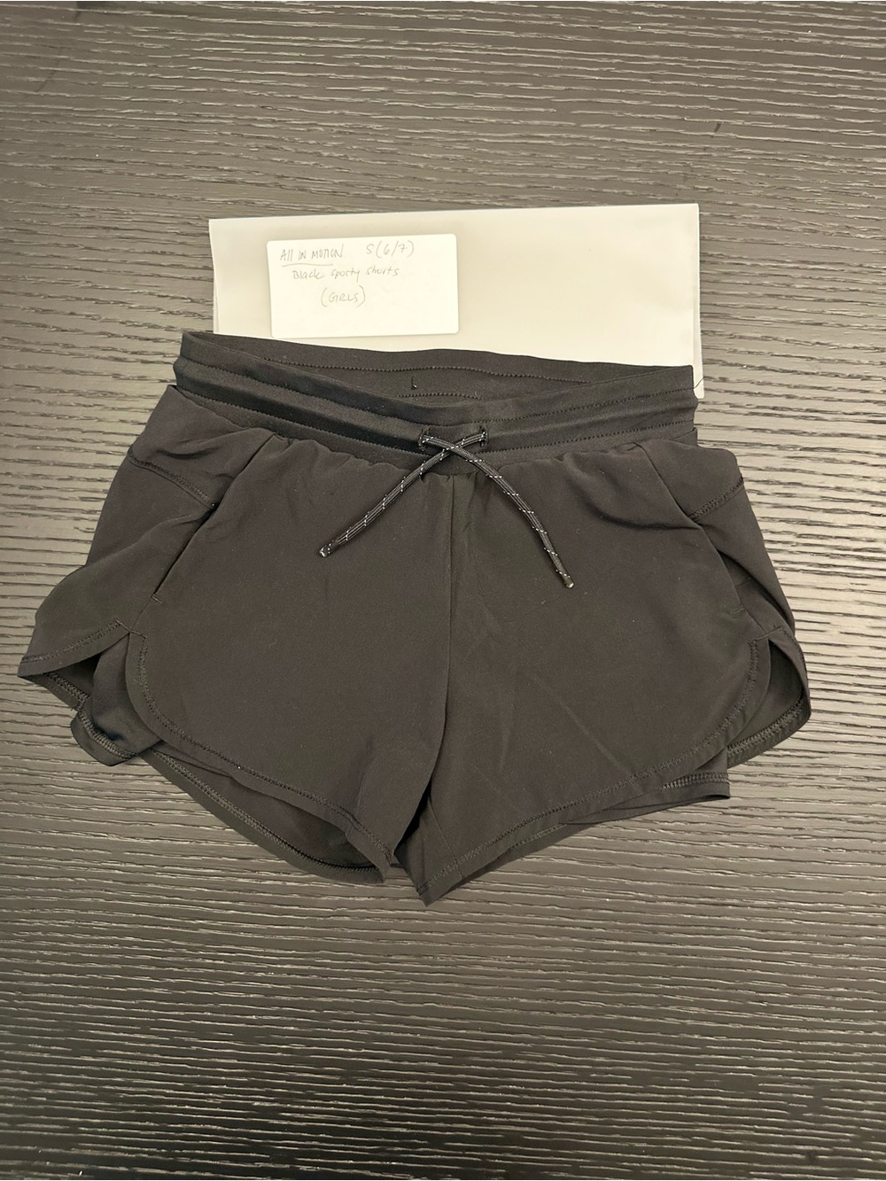 All in Motion Kid’s Black Athletic Shorts with Drawstring - Y S (6/7)